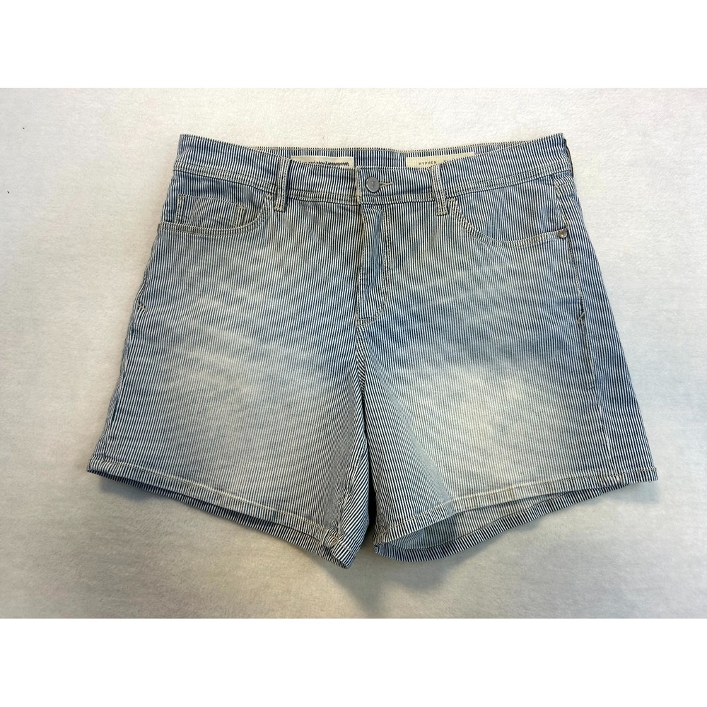Anthro x Pilcro Blue White Railroad Stripe Anthropologie Hypen Shorts Womens 30 - Picture 2 of 16